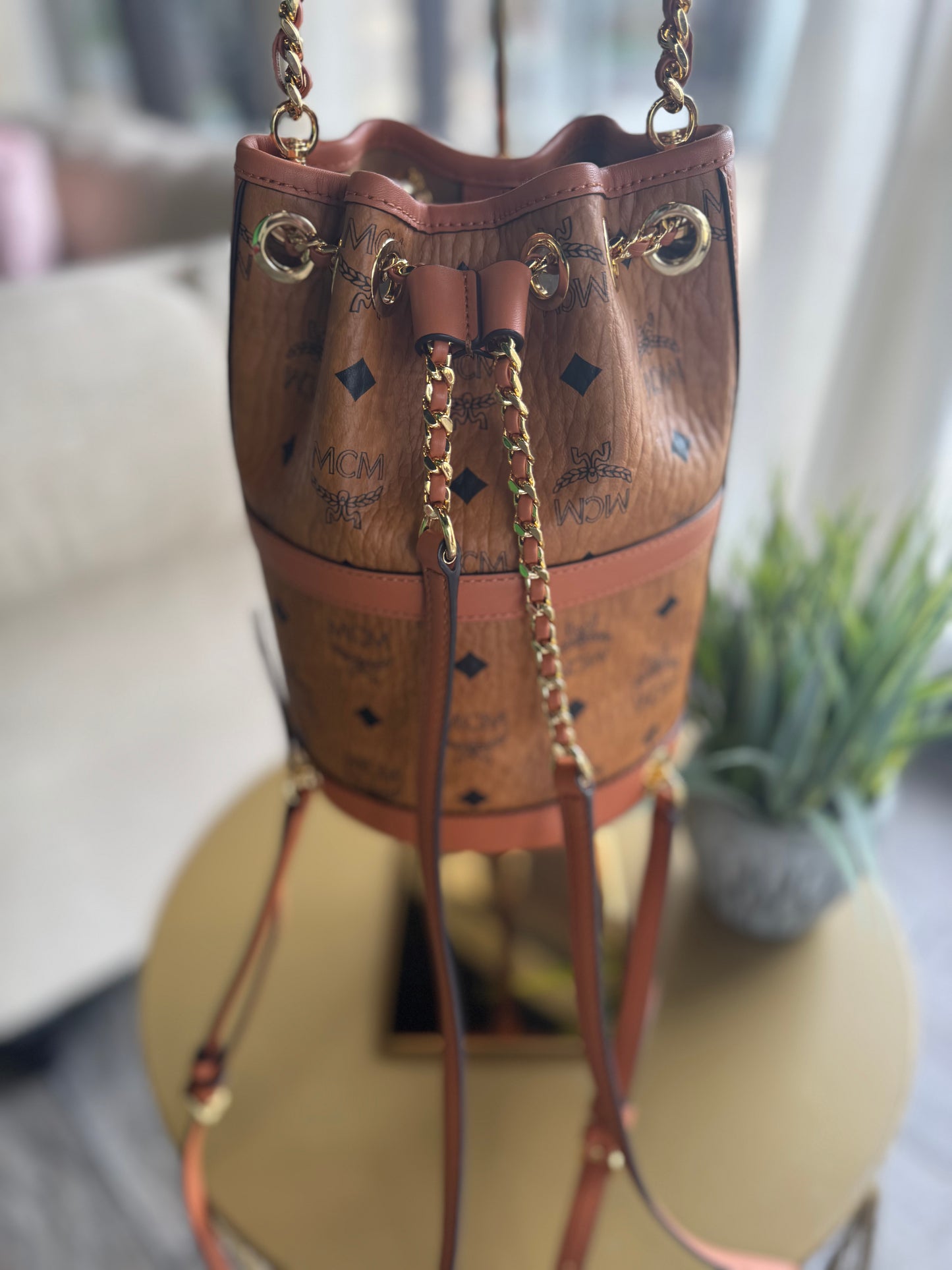 MCM Aren Mini Chain Backpack