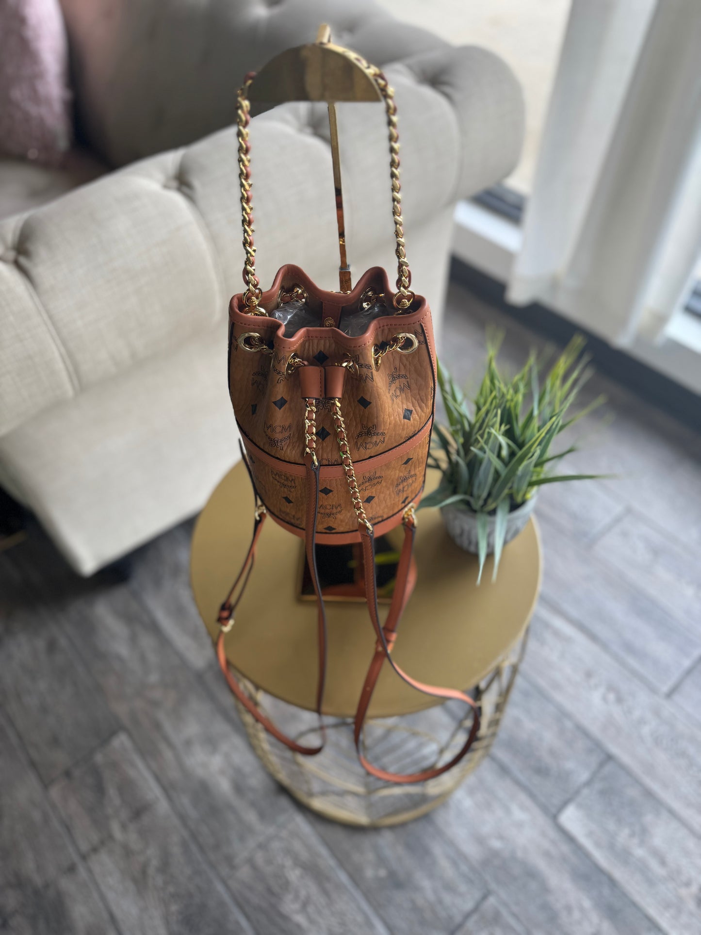 MCM Aren Mini Chain Backpack
