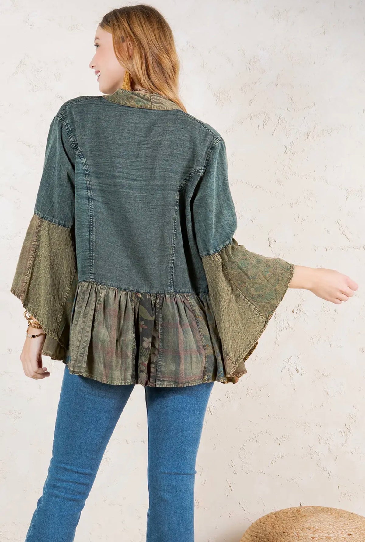 Young Threads Boho Denim & Patchwork Kimono