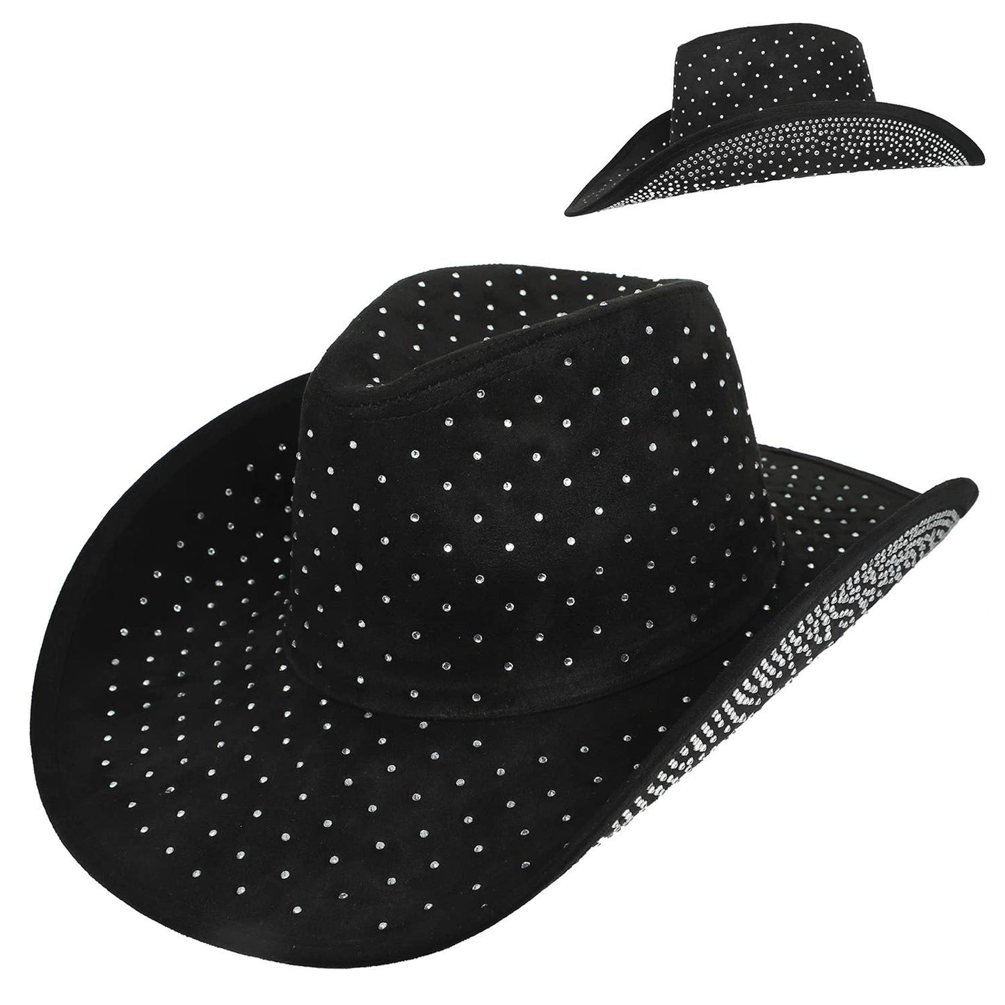 Fashion Rhinestone Jeweled Cow Boy Hat