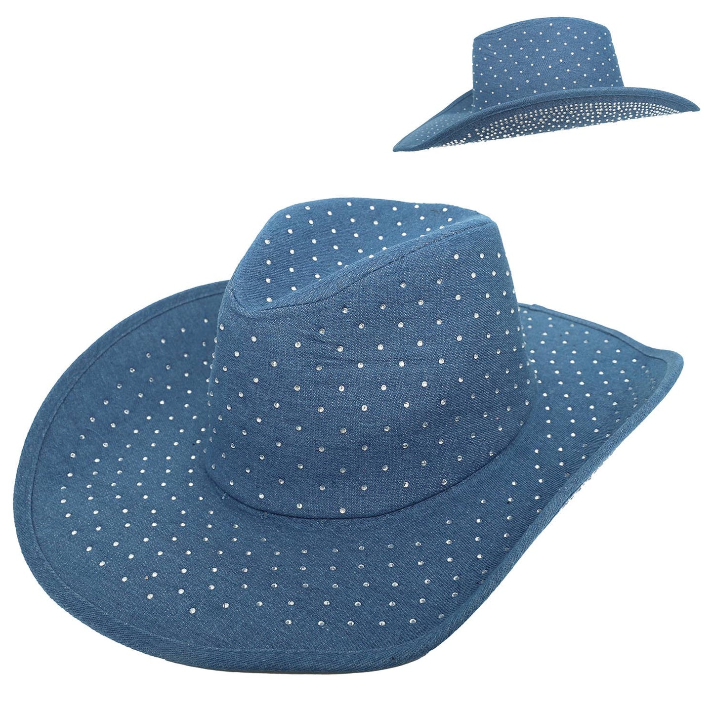 Fashion Rhinestone Jeweled Cow Boy Hat