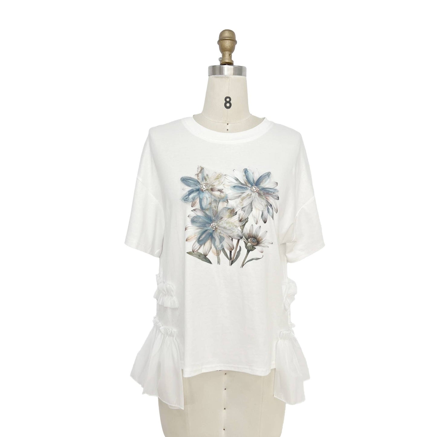 Floral Embellished T Shirt