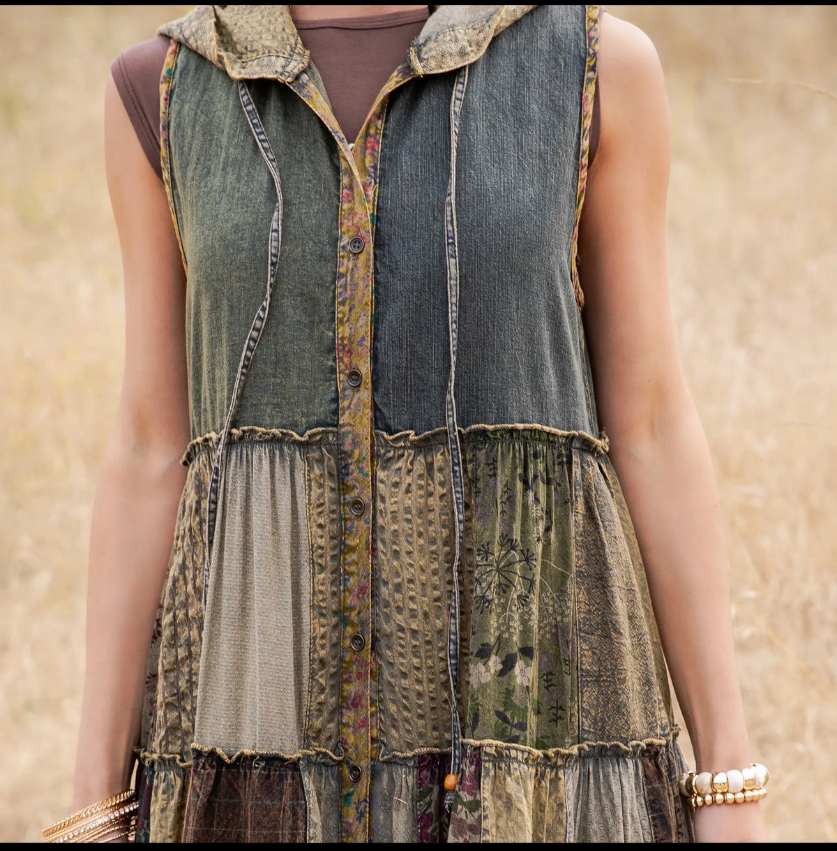Young Threads Boho Maxi Patchwork Duster