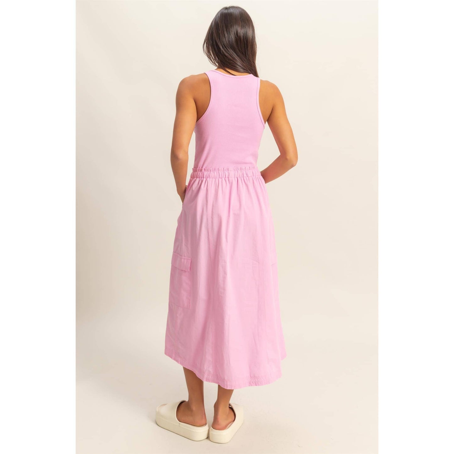 Sleeveless Cargo Midi Dress
