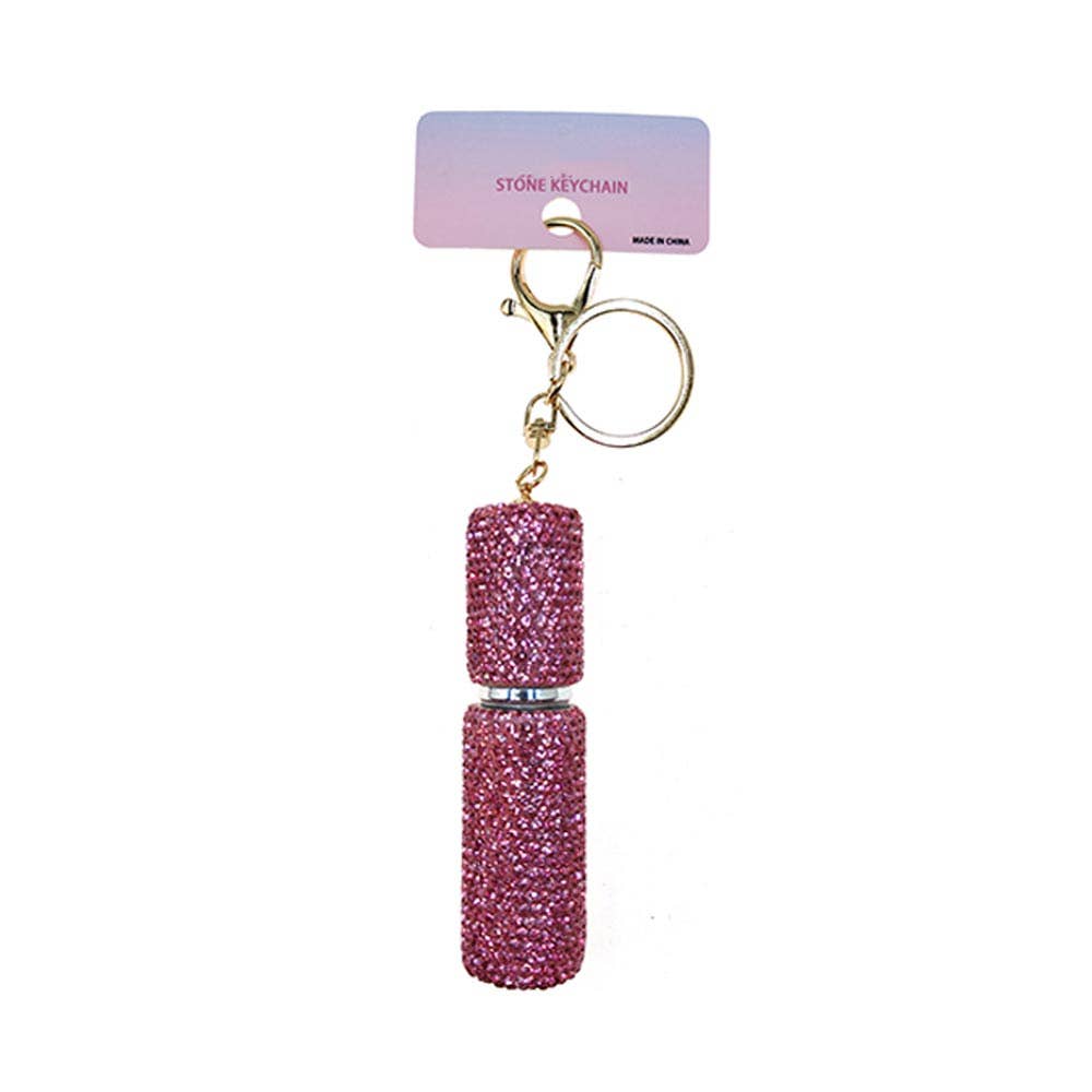 Bling Studded Refillable Perfume Spray Keychain Bag Charm