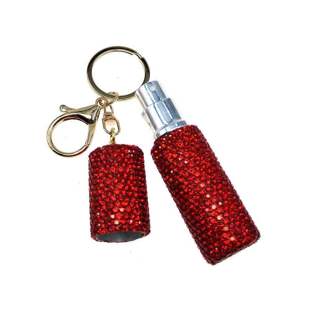 Bling Studded Refillable Perfume Spray Keychain Bag Charm