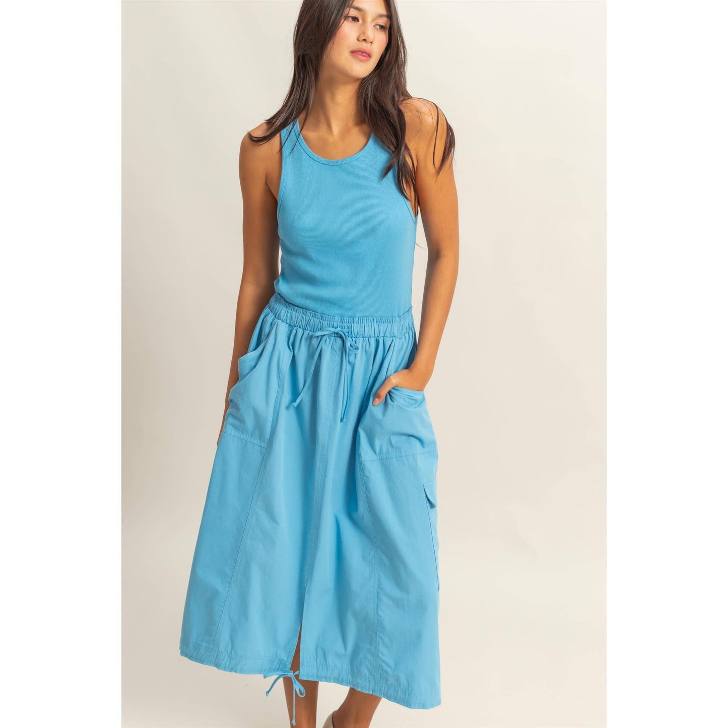 Sleeveless Cargo Midi Dress