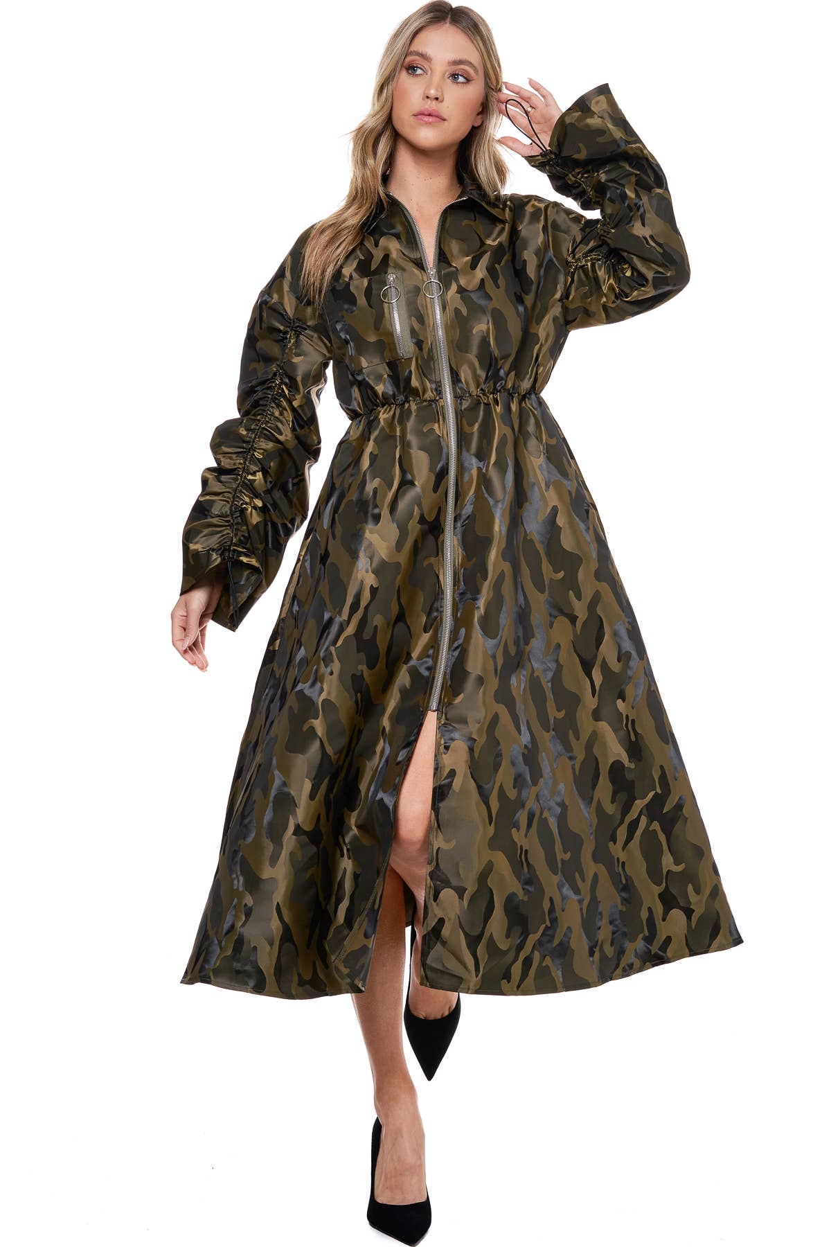 Camo Zipper Coat