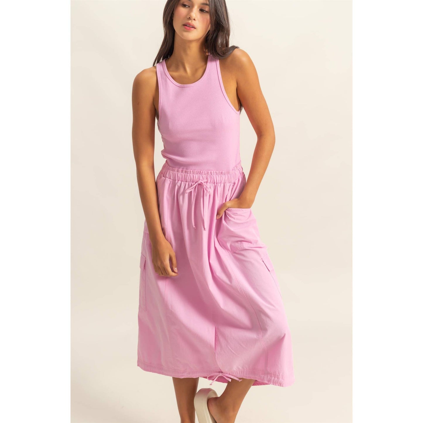 Sleeveless Cargo Midi Dress