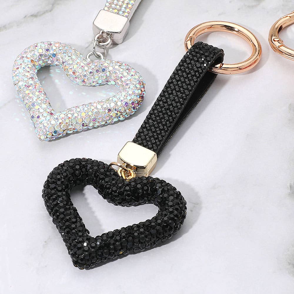 Bling Studded Heart Keychain / Bag Charm