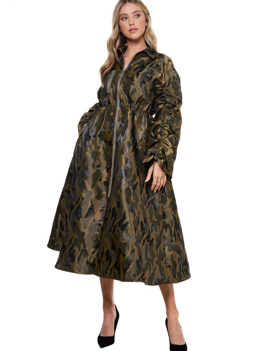 Camo Zipper Coat