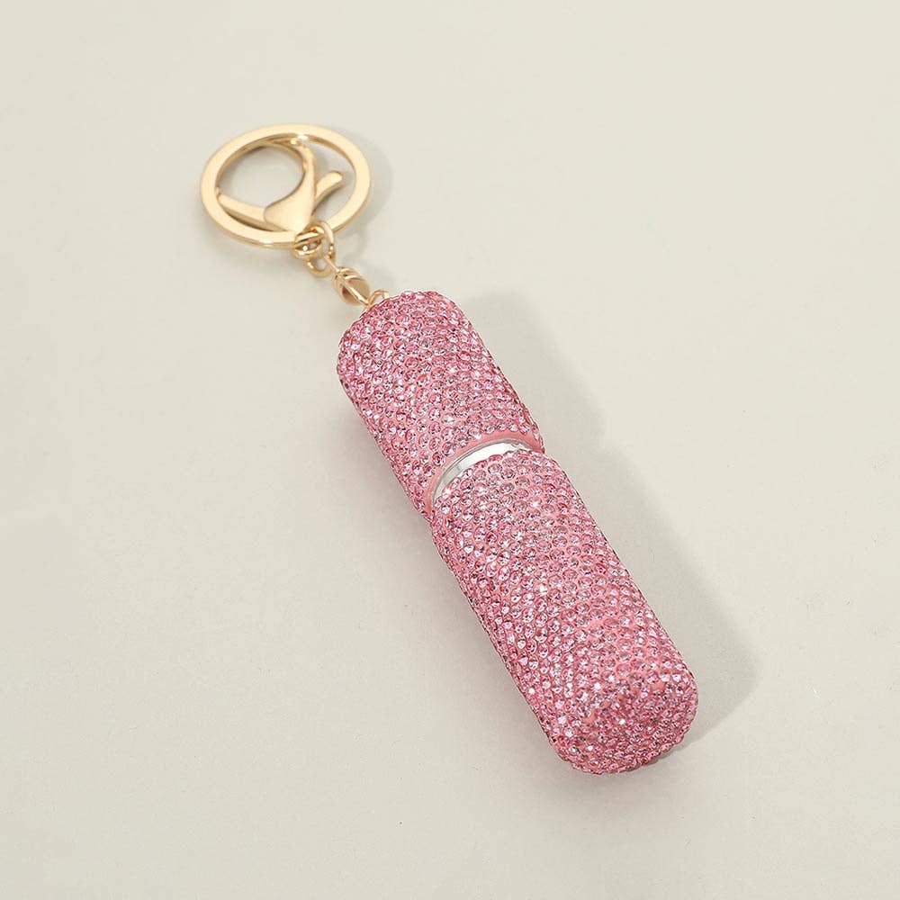 Bling Studded Refillable Perfume Spray Keychain Bag Charm