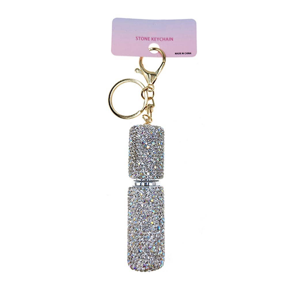 Bling Studded Refillable Perfume Spray Keychain Bag Charm