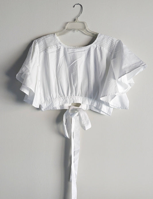 Crop Top/ Harem Pant - White