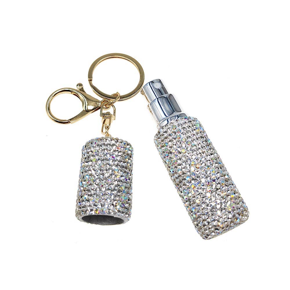 Bling Studded Refillable Perfume Spray Keychain Bag Charm