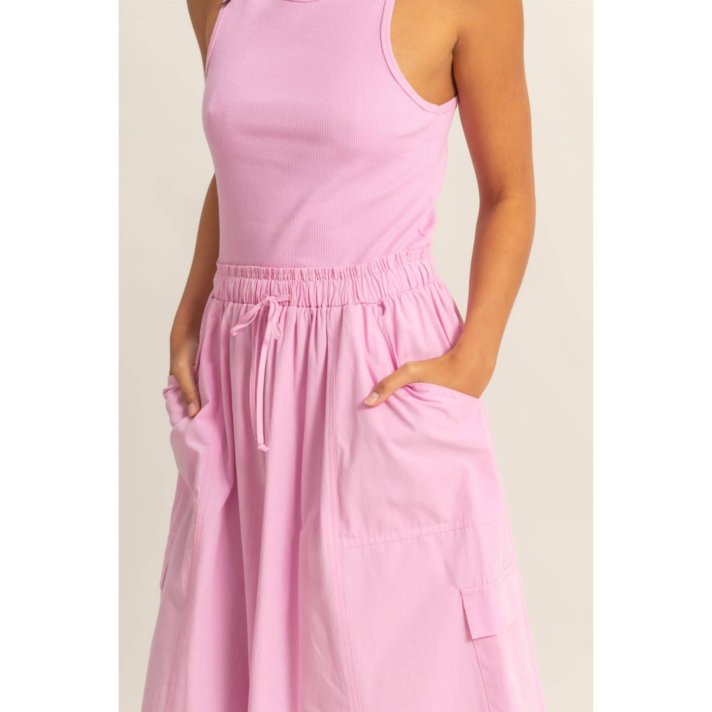 Sleeveless Cargo Midi Dress