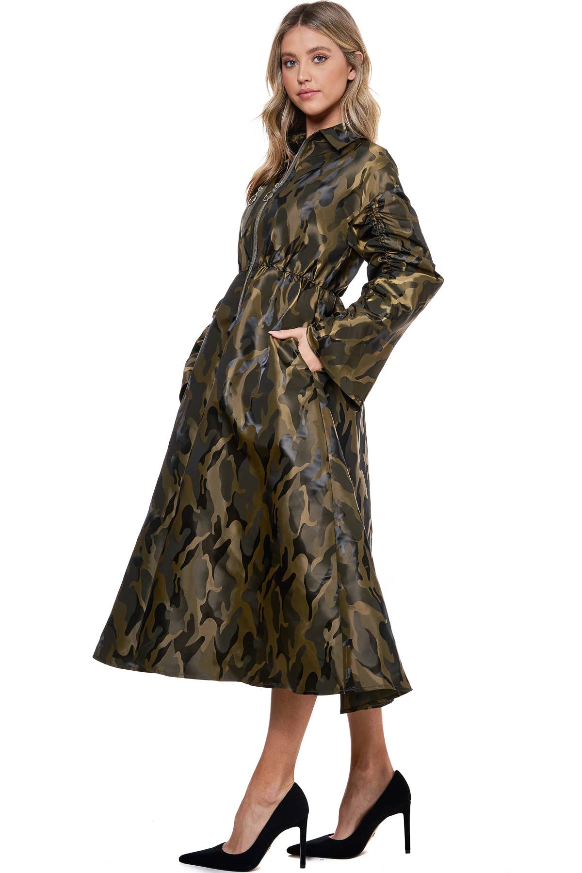 Camo Zipper Coat
