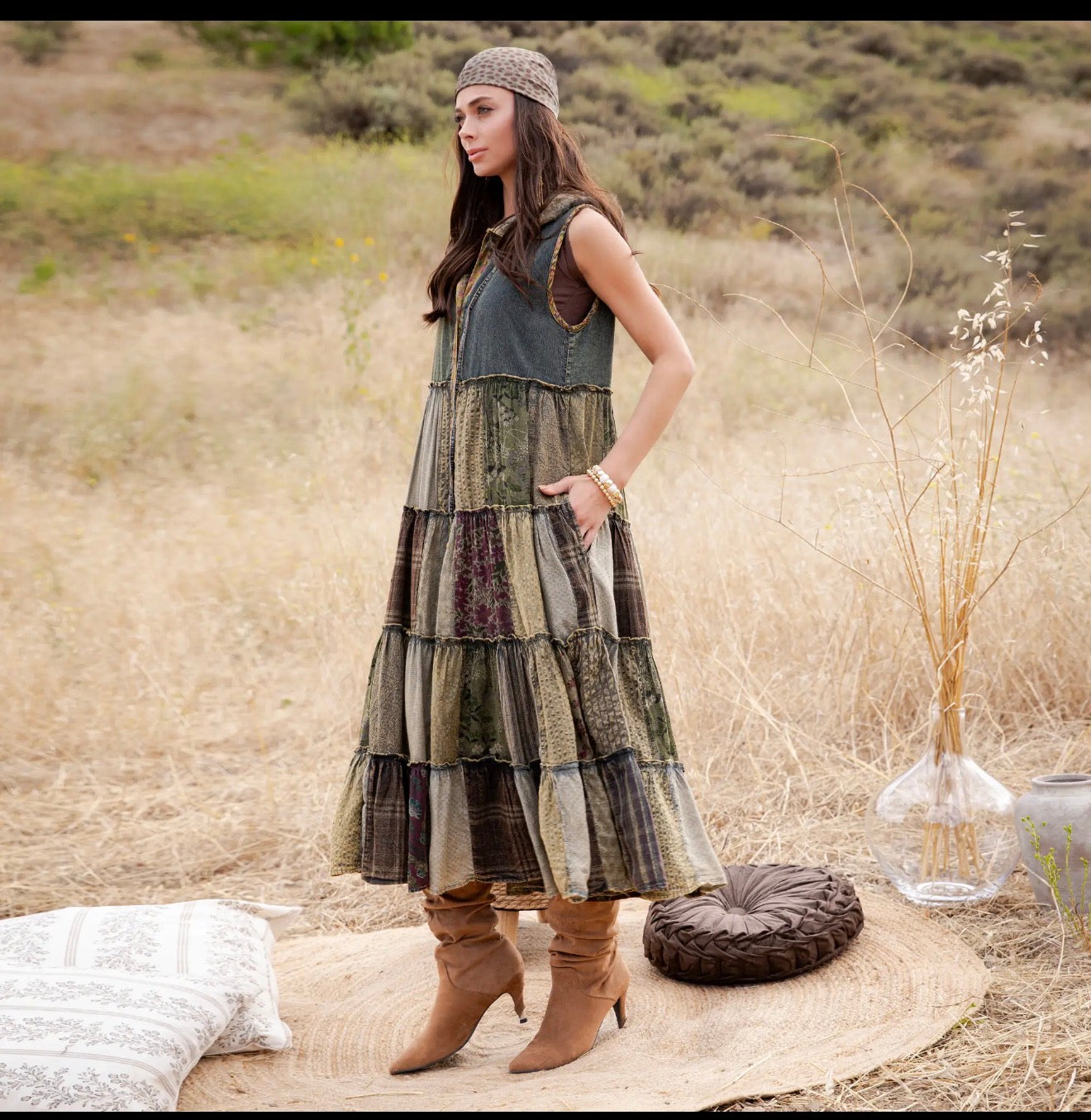 Young Threads Boho Maxi Patchwork Duster