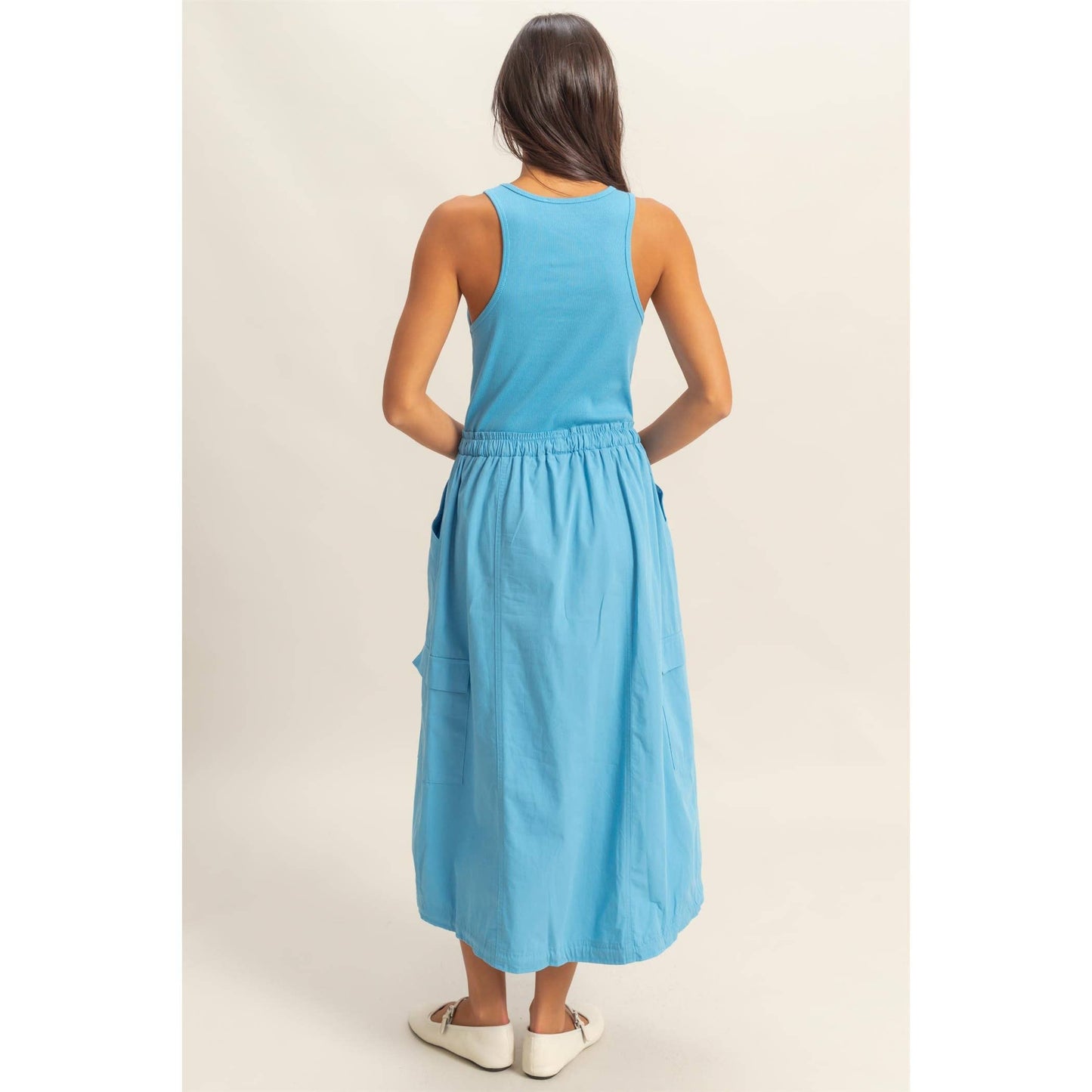 Sleeveless Cargo Midi Dress