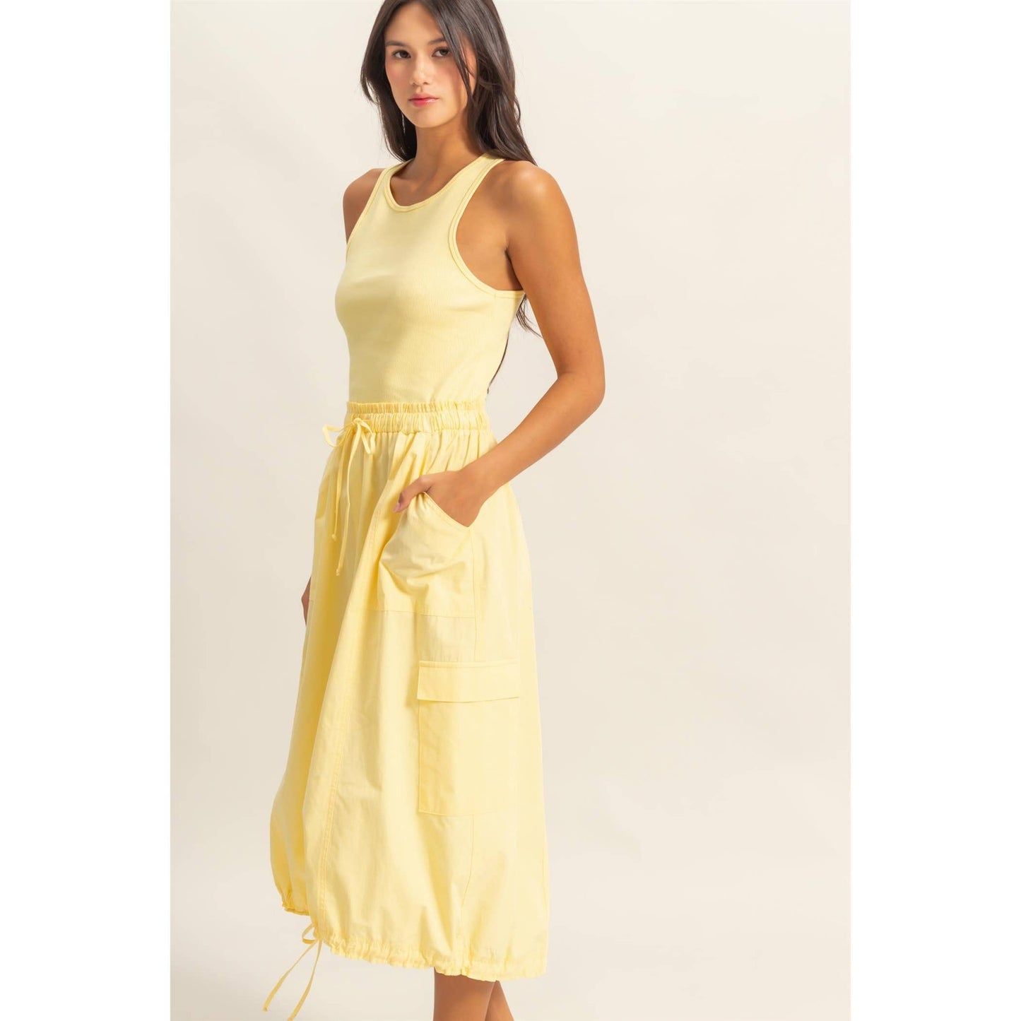 Sleeveless Cargo Midi Dress
