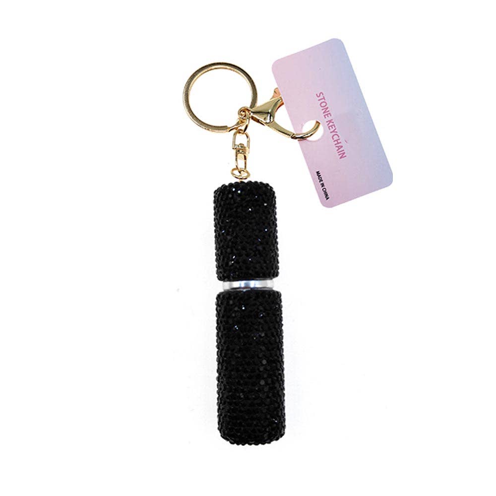 Bling Studded Refillable Perfume Spray Keychain Bag Charm