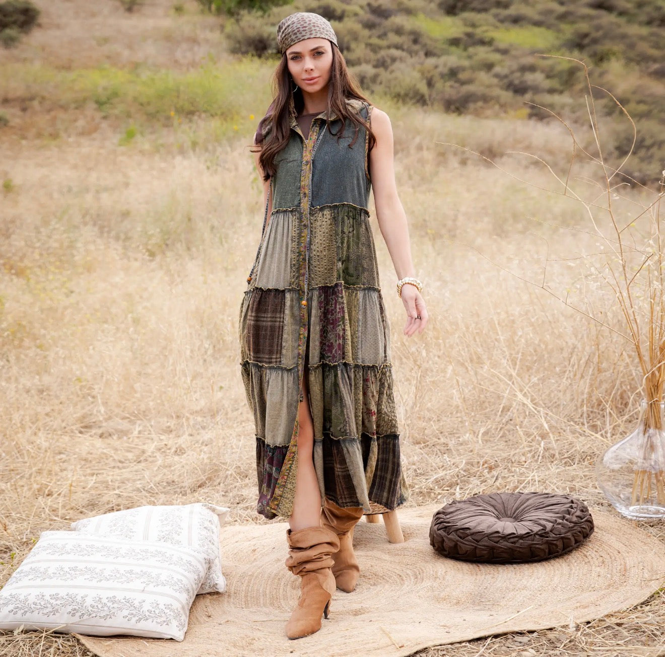 Young Threads Boho Maxi Patchwork Duster