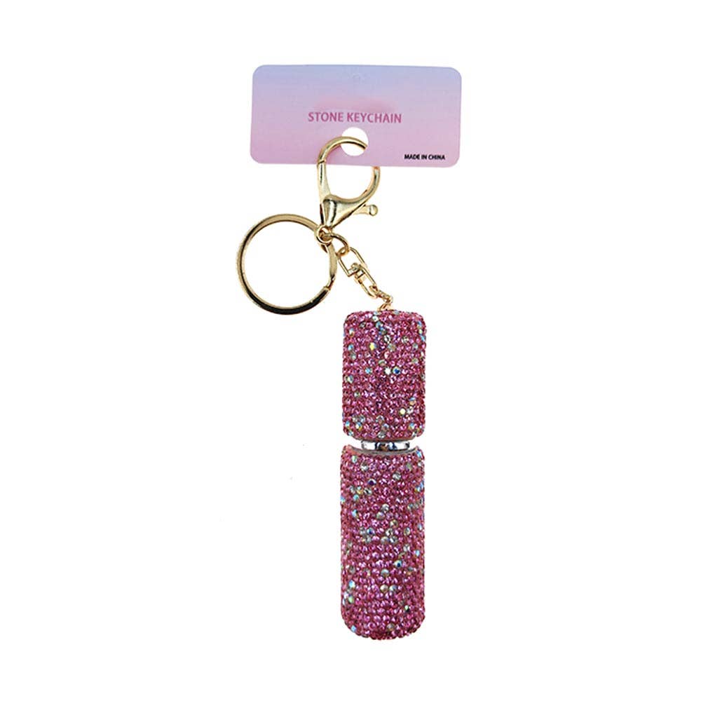 Bling Studded Refillable Perfume Spray Keychain Bag Charm