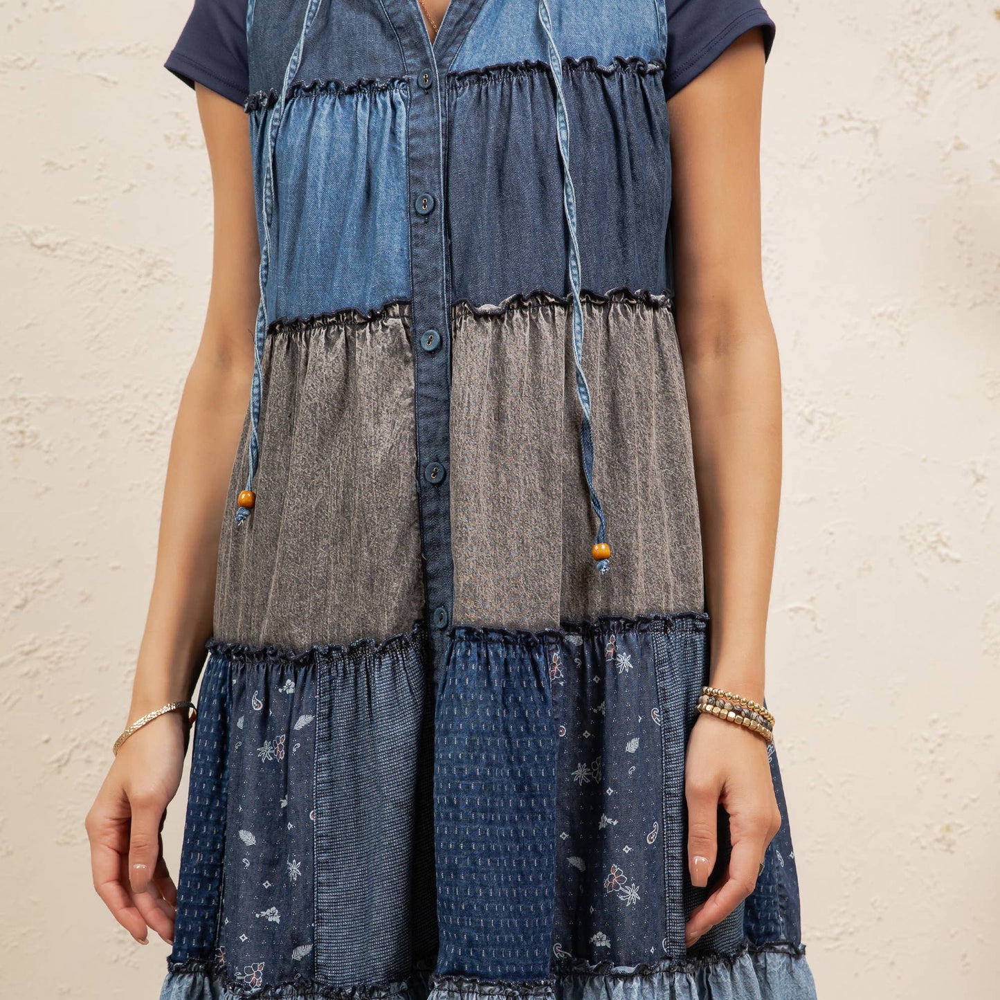 Boho Sleeveless Maxi Button-Front Duster With Hood NEW COLOR