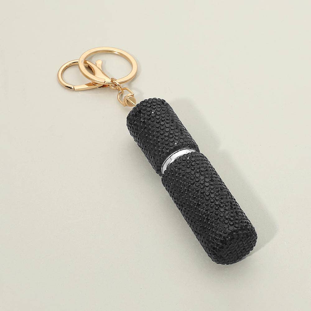 Bling Studded Refillable Perfume Spray Keychain Bag Charm