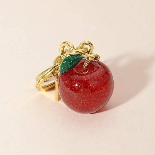 Glittered Apple Keychain / Bag Charm