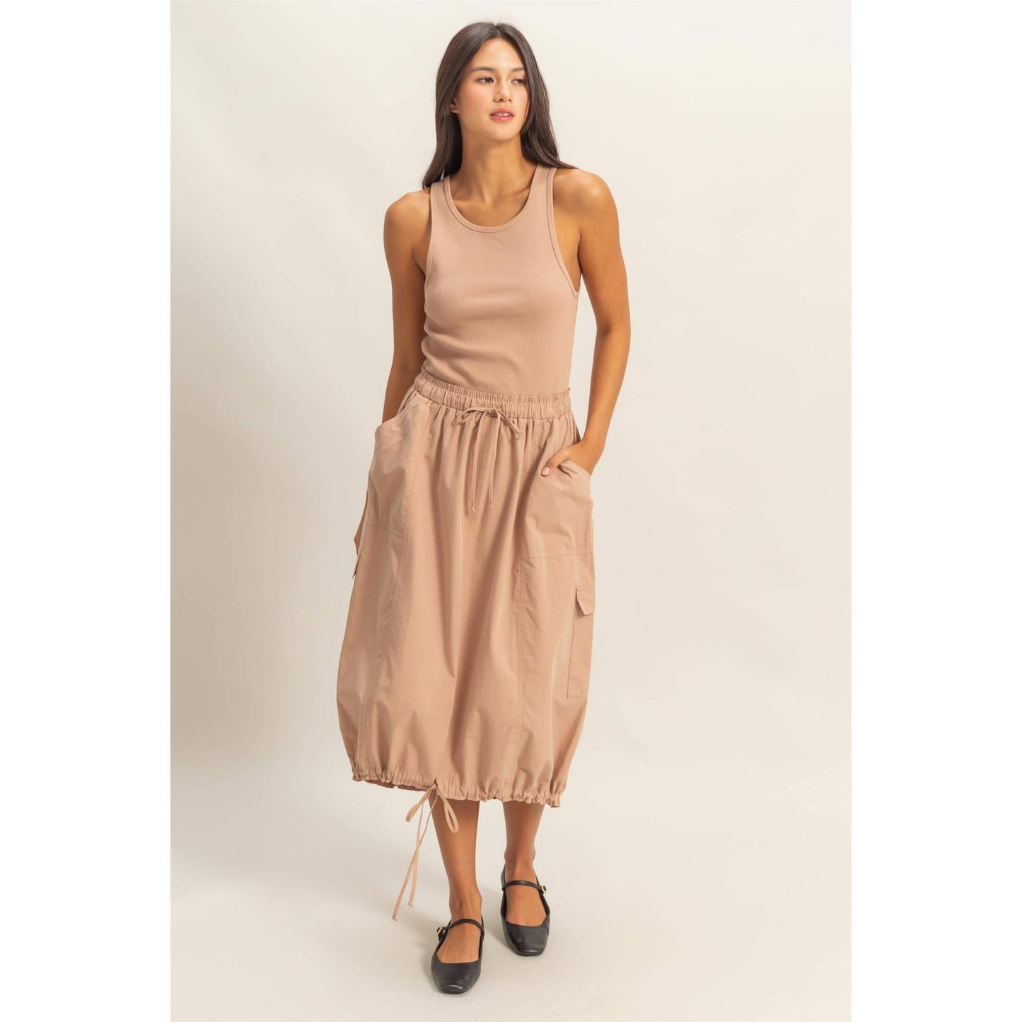 Sleeveless Cargo Midi Dress