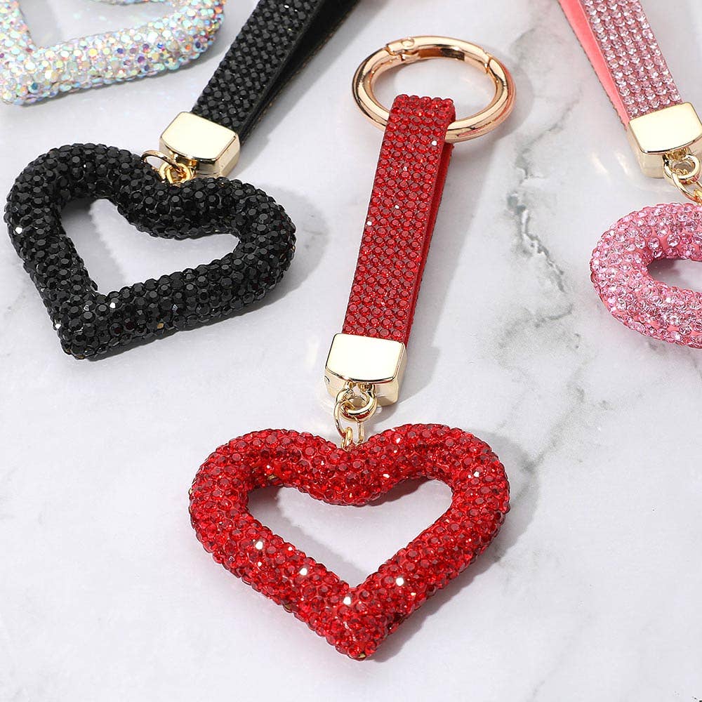 Bling Studded Heart Keychain / Bag Charm