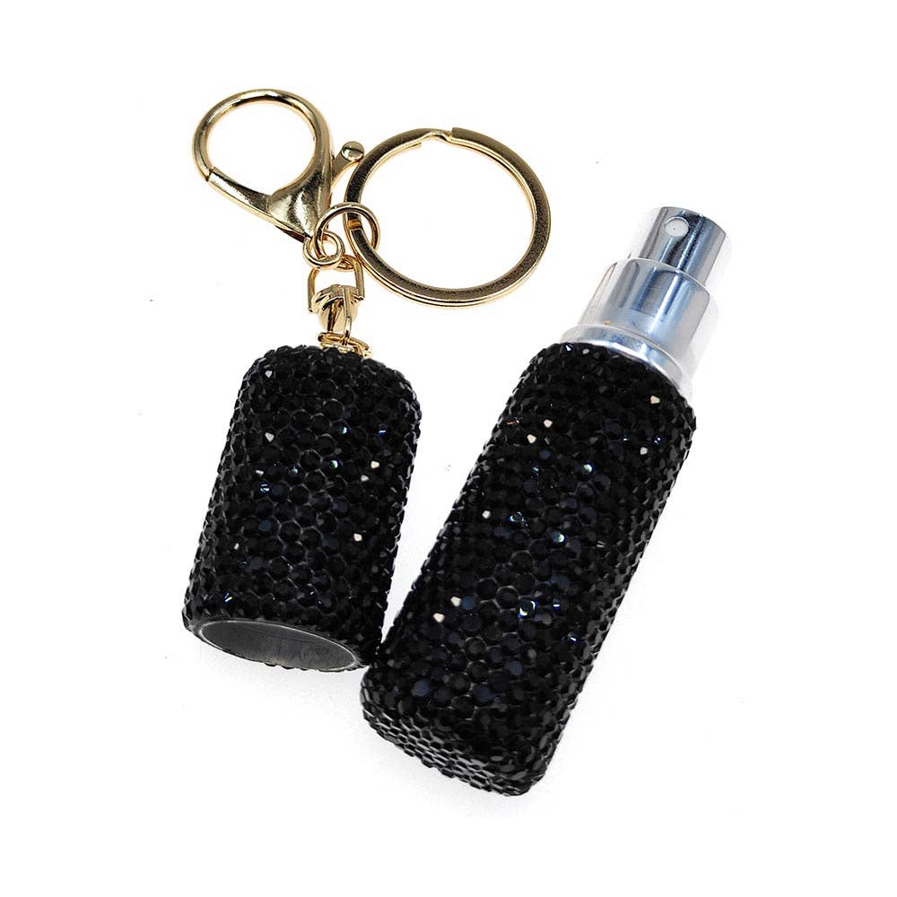 Bling Studded Refillable Perfume Spray Keychain Bag Charm